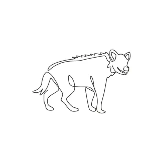 Hyena "Minimalist Hyena Drawing: A One Line Study of Strong and Recognizable Wildlife Figures"
