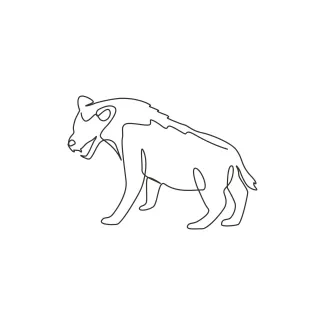 Hyena "Minimalist Hyena Illustration: A One Line Study of Agile and Recognizable Wildlife Forms"