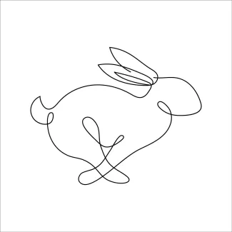 "Continuous Line Hare Drawing: Capturing a Quick and Energetic Animal with Minimalist Style"