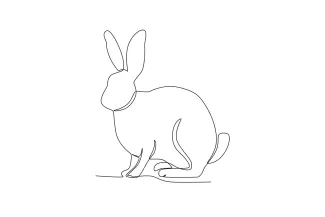 Hare Simple Hare in One Line: Quick Animal Drawing for Skill Building
