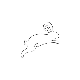 Jumping Hare Drawing: One Line Art for Practicing Animal Motion
