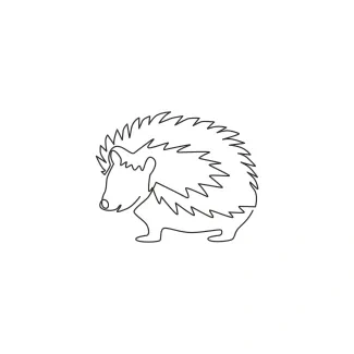 Simple Hedgehog Art in One Line: Draw Small Forest Animals Easily