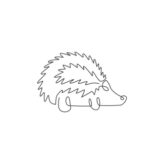 Tiny Hedgehog Drawing: Cute and Easy One Line Art Practice