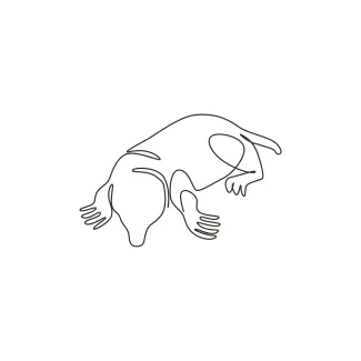 Mole "Continuous Line Mole Illustration: Capturing a Digging Mammal in a Simple Stroke"