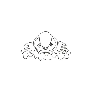 "Minimalist Mole Head Sketch: Depicting a Small Mammal with One Continuous Stroke"