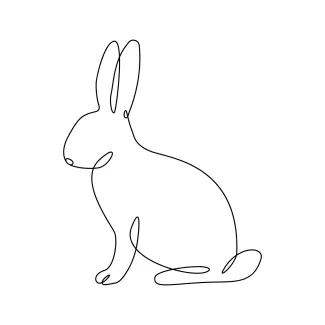 Hare in Simple One Line Drawing: A Quick and Easy Art Activity