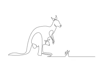 Kangaroo One Line Kangaroo Drawing: Learn to Sketch Jumping Animals with Ease