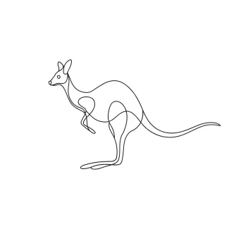 Kangaroo "Continuous Line Kangaroo Drawing: Expressing Motion and Power with Minimalist Techniques"