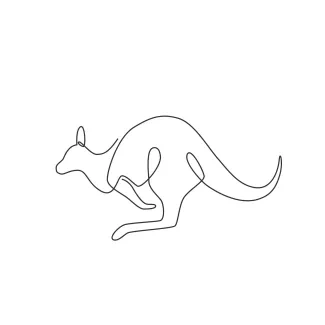 Kangaroo "One Line Kangaroo Sketch: A Minimalist Approach to Agile Wildlife Motion"