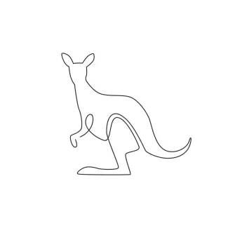 Kangaroo "Minimalist Kangaroo Drawing: A One Line Study of Agile and Strong Wildlife Creatures"