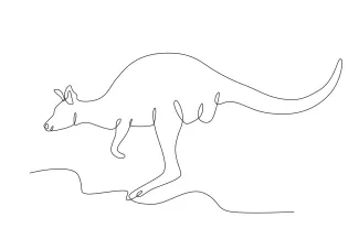 Kangaroo "One Line Kangaroo Drawing: Depicting Strength and Motion with a Continuous Stroke"