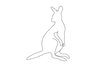 Kangaroo "Continuous Line Kangaroo Drawing: Depicting Australia’s Iconic Animal in One Stroke"