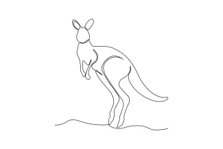 Kangaroo "One Line Kangaroo Illustration: Expressing Motion and Strength with Minimalist Techniques"