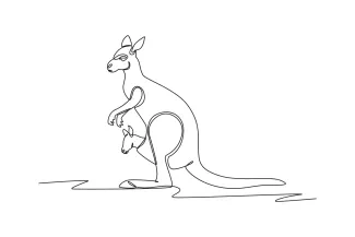 Kangaroo One Line Kangaroo Drawing: Practice Tall Animal Shapes with Ease