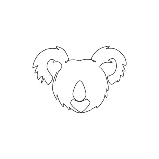 Koala "Minimalist Koala Art: A One Line Study of Calm and Recognizable Wildlife Forms"