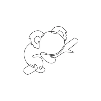 Koala "One Line Koala Sketch: A Minimalist Approach to Capturing Wildlife Expression"