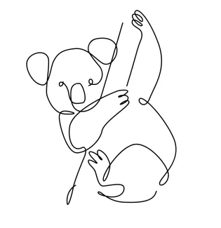 Koala "Minimalist Koala Sketch: A One Line Study of Calm and Adorable Wildlife Forms"