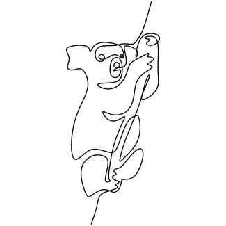 Koala "One Line Koala Art: A Simplified Approach to Capturing Wildlife Charm"