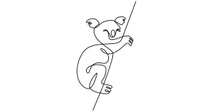 Koala "Minimalist Koala Drawing: Illustrating a Relaxed and Gentle Animal in One Line"