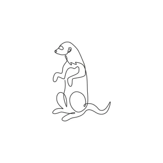 Meerkat / Suricate One Line Suricate Drawing: Learn to Sketch Upright Animals with Simplicity