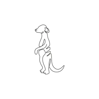 Meerkat / Suricate Meerkat in One Line: Simple Drawing for Curious Creatures and Easy Poses