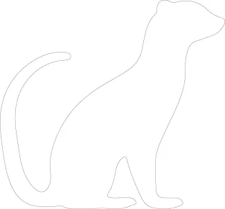 Yellow Mongoose "Continuous Line Yellow Mongoose Art: Capturing a Quick and Agile Animal with Simplicity"