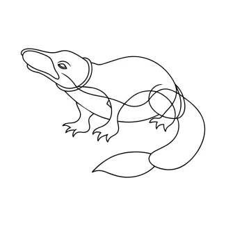 Platypus One Line Platypus Art: Explore Unique Wildlife with Easy Drawing