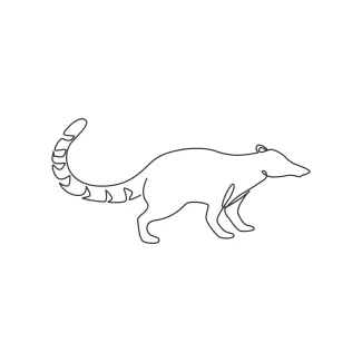 Coati One Line Coati Drawing: Simple Art to Explore Unique Animal Shapes