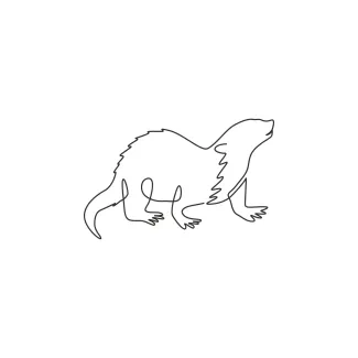Otter Simple Otter Drawing in One Line: Easy Art for Flow and Animal Shapes