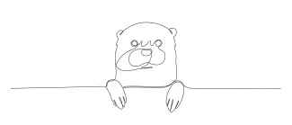 Otter "Minimalist Otter Drawing: Capturing an Energetic Water Mammal in One Continuous Stroke"