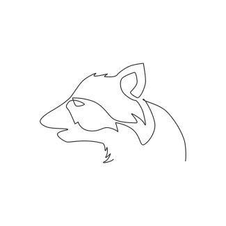 Raccoon "Minimalist Raccoon Drawing: A One Line Study of Playful and Recognizable Wildlife Figures"