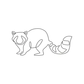 Raccoon "Minimalist Raccoon Sketch: A One Line Study of Curious and Playful Wildlife Figures"