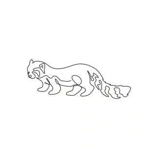 Red Panda One Line Red Panda Drawing: Fun Animal Art to Learn Round Shapes and Proportions