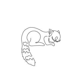 Red Panda Red Panda in One Line: Simple Animal Drawing for Calm Practice and Focus