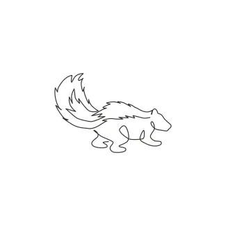Skunk Skunk in One Line: Easy Drawing to Learn Bold Animal Shapes and Outlines