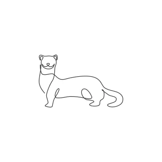 Weasel Weasel in Single Line Art: Learn to Draw Quick Animal Forms with Ease