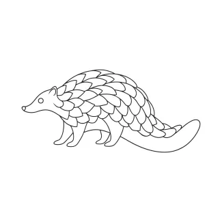 "Minimalist Pangolin Drawing: A One-Line Study of Unique Wildlife Protection Forms"