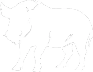 Warthog African Savanna Pig One Line Warthog Drawing: Explore African Wildlife Through Easy Art