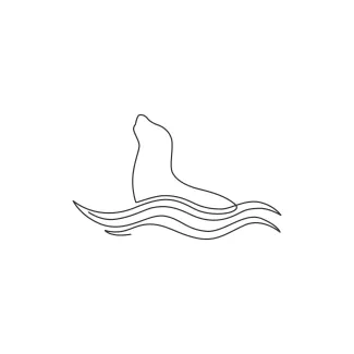 Wild Sea Lion Drawing a Wild Sea Lion in One Line for Nature Art Exploration