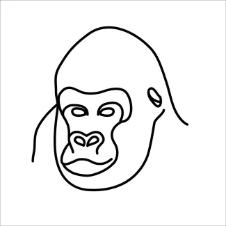Easy One-Line Gorilla Drawing: Simple Way to Represent Wild Primates