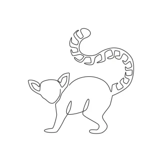 Lemur "One-Line Lemur Art: A Simplified Approach to Capturing Lively Wildlife Figures"