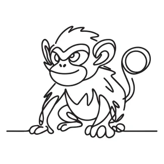 Monkey Monkey Drawing with One Line for Easy Animal Art Exploration