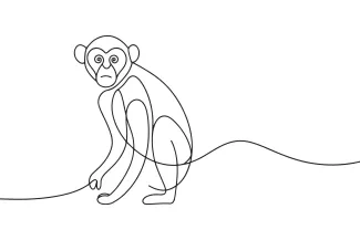 Chimpanzee One Line Chimpanzee Drawing for Building Confidence in Animal Sketching