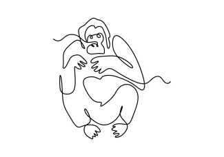 Orangutan One-Line Drawing: Learn to Draw Great Apes Simply
