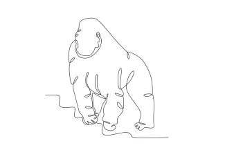 Gorilla One-Line Drawing: Revisit Simple Forms of a Powerful Primate