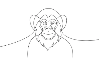 Chimpanzee One-Line Chimpanzee Drawing: Explore Intelligent Ape Shapes