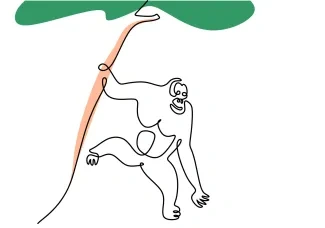 Orangutan Drawing with One Line: Learn Jungle Ape Shapes Easily