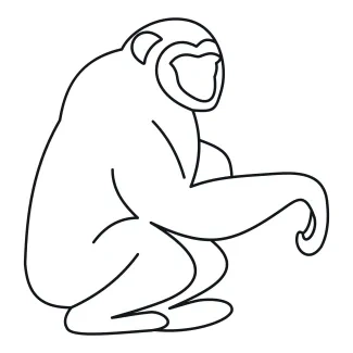 "One-Line Chimpanzee Drawing: A Minimalist Approach to Intelligent and Expressive Wildlife Figures"