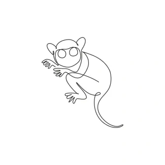 Tarsier "One Line Tarsier Art: A Simplified Approach to Recognizable Primate Forms"