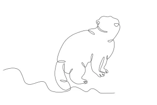 Groundhog "One Line Groundhog Drawing: Simplifying a Burrowing Animal with Minimalist Art"